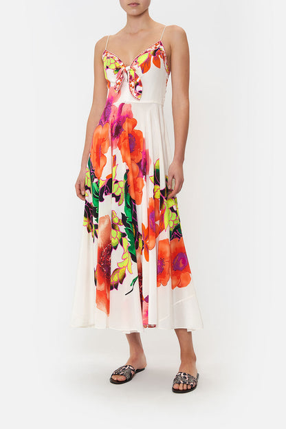 Long Dress With Tie Front (Pretty As A Poppy)