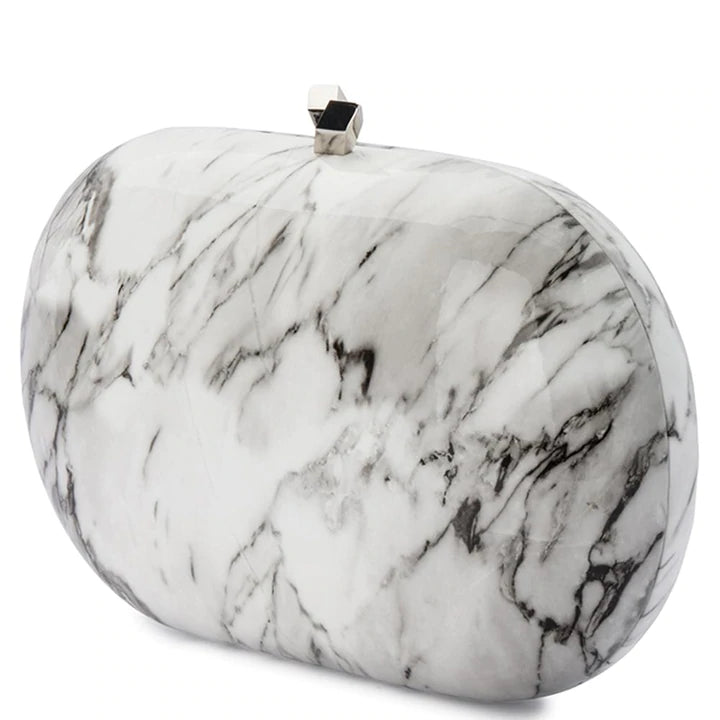 Quartz Oval Clutch White