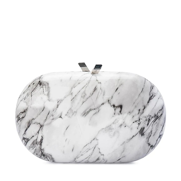 Quartz Oval Clutch White